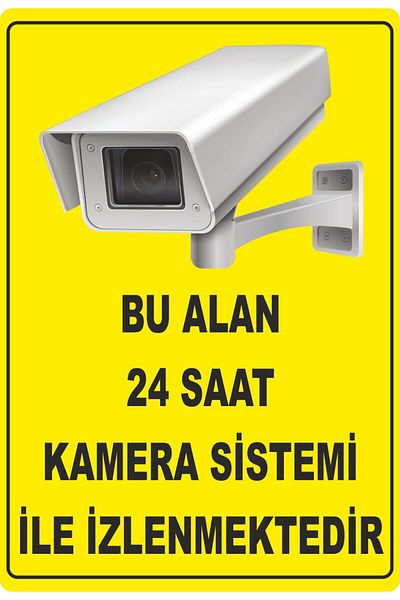 ChicArt Design Studio Surveillance with 24 Hours Camera System Pvc Warning Sign Dekota Digital Printing Adhesive 12.5X17.5