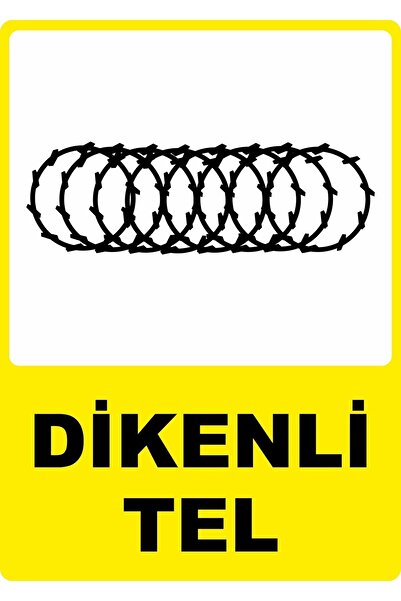 ChicArt Design Studio DİKENLİ TEL PVC Plakalı Uyarı Levhası Dekota Dijital UV...
