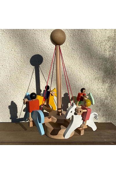 Totsandmore Children's Wooden Toy Carousel