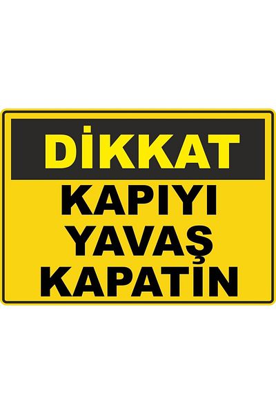 ChicArt Design Studio Caution Gently Close Door Digital Uv Foil Adhesive Printing Warning Label Sticker 17.5X12.5