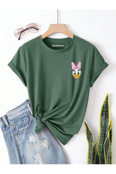BENROMA 1 tricou este un cadou pentru achiziții de 6 și mai sus în coș - Tricou pentru copii cu imprimeu de rață drăguță