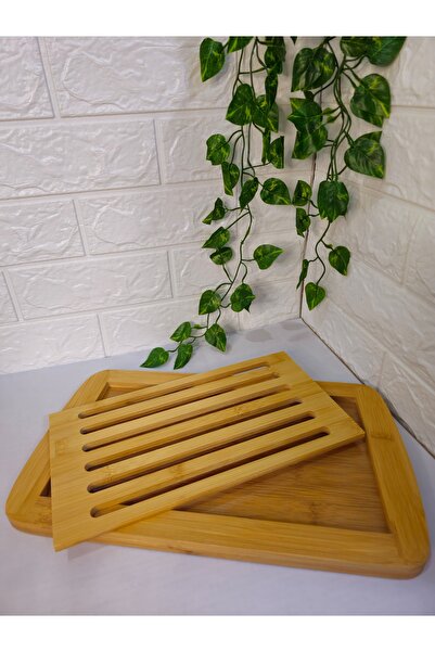 MEHAY HOME لوح تقطيع الخبز من الخيزران، لوح تقطيع شبكي - 35*21 سم