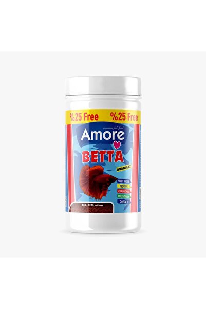 AMORE Beta Balığı Yemi 125ml, Lotus Betta 100ml, Brine Shrimp 100ml Kutu Akvaryum Granül Balık Yemi