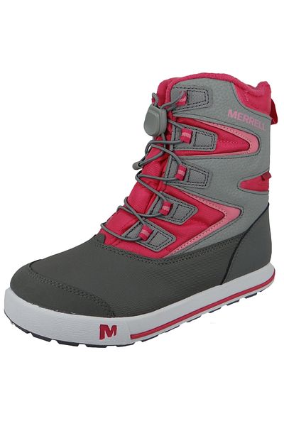 Merrell Kinder Stiefel Winterschuhe Snow Bank 3.0 WTRPF MK165187 Grau Grey Berry Leder