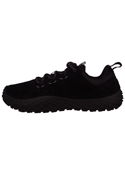 Merrell Herren Halbschuhe Wanderschuhe Wrapt Hiker Barefoot J037753 Schwarz Black/Black Leder mit Merrell