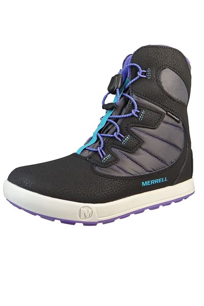Merrell Kinder Stiefel Wanderschuhe Winterschuhe Snow Bank 4.0 WTRPF MK167148 Schwarz Black/Purple Leder