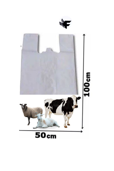 FİGANLAR Ultra Kalın Et Taşıma Poşeti Kurban Poşeti 50 x 100 cm 5 kg 50 adet