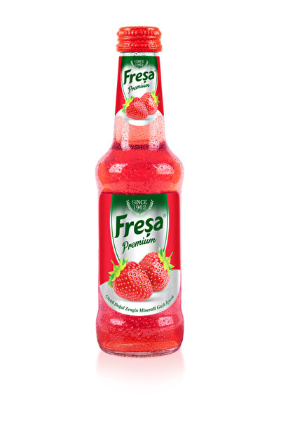 FREŞA Freşa Premium Çilekli Vitaminli Doğal Zengin Mineralli Gazlı İçecek 250ml * 24 Adet