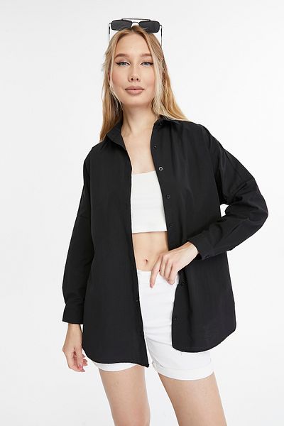Mad&Calf Cămașă de bază lungă oversize pentru damă