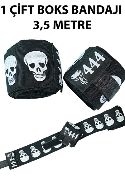 GAZELMANYA Bandaj de box cu craniu Bandaj de box Kickbox Muay Thai Sanda Bandaj pentru mâini 3,5 metri X 2 bucăți Bandaj dublu de box