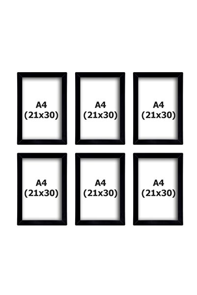 bymat 6 bucăți 21x30 rame - rame negre - rame A4 - rame pentru diplomă - rame foto multiple MDF