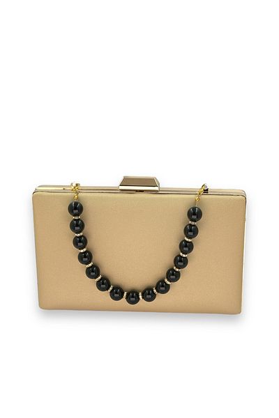 Biçanta Nude Bag Βραδινό Φόρεμα Τσάντα Nude Color Βραδινό Φόρεμα Τσάντα Αντιχαρακτική Σατέν Λαβή με Πέρλες Γάμος Αρραβώνας