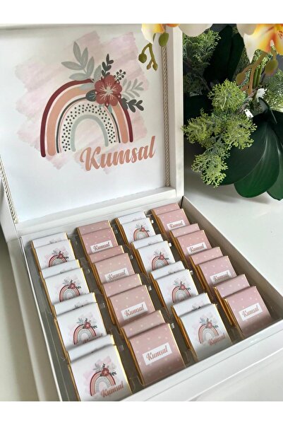Minemiss Tasarım Lüks Kutulu Isme Özel Tasarımlı Kız-erkek Bebek Çikolatası 5...