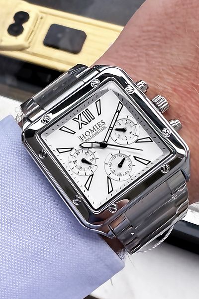 Homies Men's Silver Color Steel Watchband and Bracelet - 3 ATM Waterproof HME2048C1