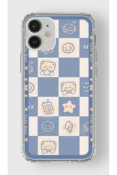 Multitronic حافظة شفافة مطبوعة بتصميم الدب اللطيف المتوافقة مع هاتف آيفون 12