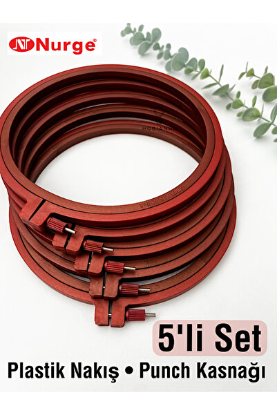 Hobianna Nurge Plastik Yuvarlak Punch - Kanaviçe - Nakış Kasnak 5’li Set