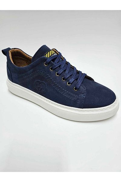 Luis Figo Lui̇s Figo Genuine Leather Navy Blue Nubuck Number 38-39 Lace-Up Men's Shoes