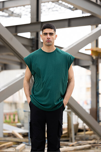 Buteks Tricou unisex, verde smarald, pentru jucător de baschet, cu mânecă zer...