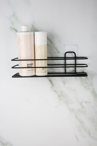 UG Home Μαύρη βάση για μπαχαρικά - Αυτοκόλλητη θήκη για ράφι μπάνιου