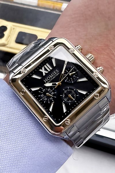 Homies Men's Wristwatch 3 Atm Waterproof Silver Color Steel Cord Bracelet Gift Hme2005c2