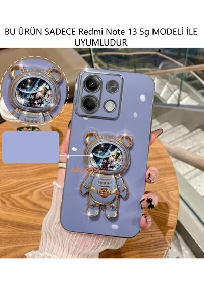 AKSEFİZZ Xiaomi Redmi Note 13 5g Compatible Liquid Glitter Starry Teddy Bear ...