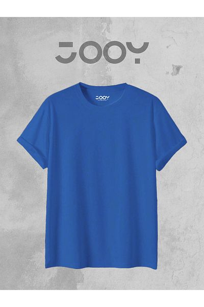 Jooy Company Μπλουζάκι Saks Blue Crew Neck Oversize Boyfriend Basic