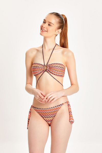 TOO SALTY SWIMWEAR WOMEN'S MULTICOLOR ACCESSORIES RUCHED STRABLEZ BIKINI SET 24S113ST
