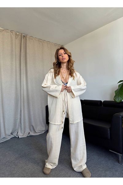 Ekim Store Muslin Belted Kimono Set