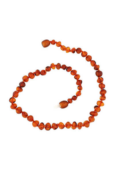 Beepilo Drop and Amber Patterned Baby Teeth Necklace