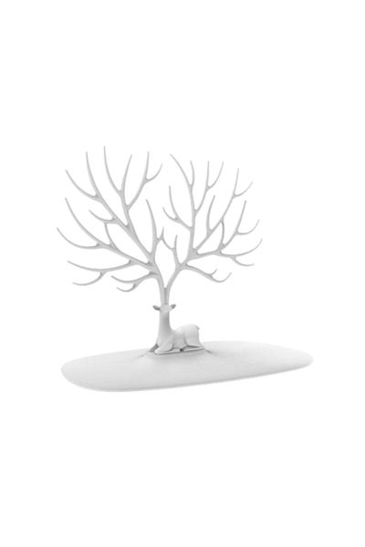 Modo Di Bellezza White Jewelry Stand with Deer Design