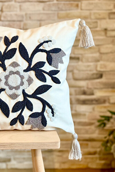 SWITA Κάλυμμα μαξιλαριού ριχτάρι με κέντημα 4 τεμαχίων σε συνδυασμό με γροθιά στο σπίτι (panch)