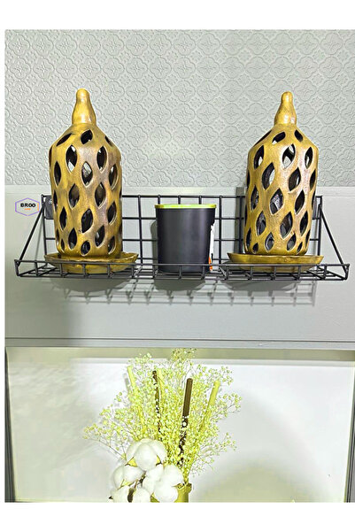 BROOHOME ORTA DUVAR RAF 43cmX12cmX12cm, TEL RAF Takı Baharatlık Düzenleyici Banyo , Mutfak