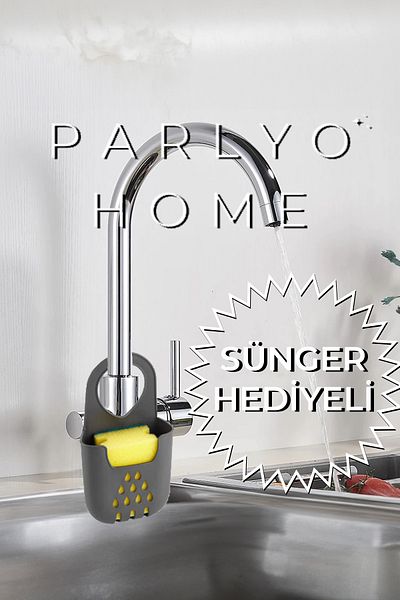 Parlyo Home Multi-Purpose Organizer Sink Hanging Sponge Holder with Silicone Hanger