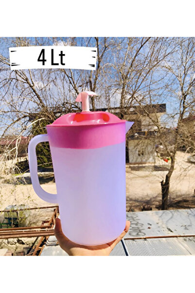 Metler Jumbo Plastik Sürahi Yuvarlak Yayık Ayran Sürahi 4 Lt