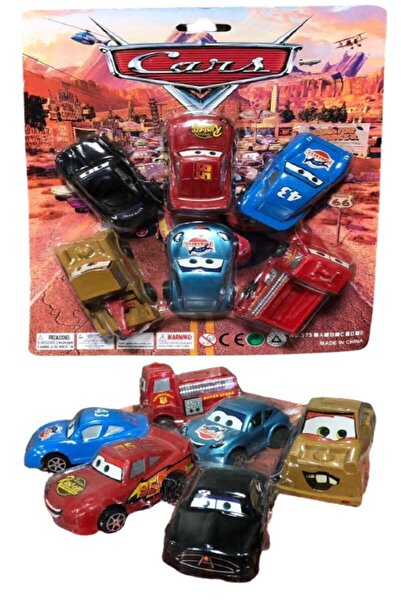 Fatih Şimşek Mcqueen Cars Araba Seti 6'lı Çek Bırak Plastik Oyuncak Araba