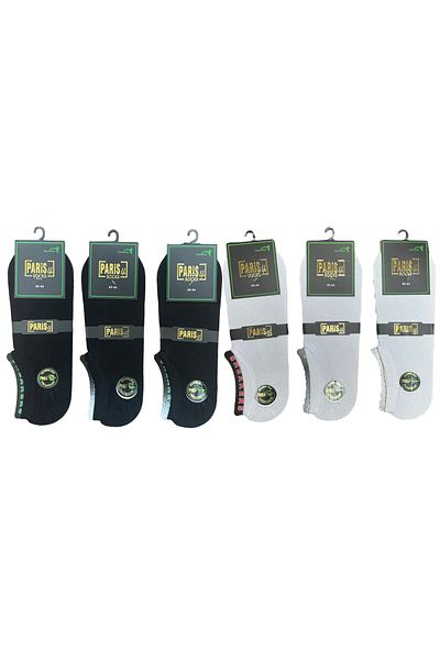 PARİS SOCKS Комплект от 6 черно-бели мъжки безшевни чорапи тип „маратонки“ от бамбук