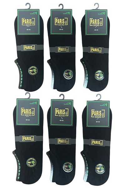 PARİS SOCKS Комплект от 6 черни мъжки безшевни чорапи от бамбук за мъже