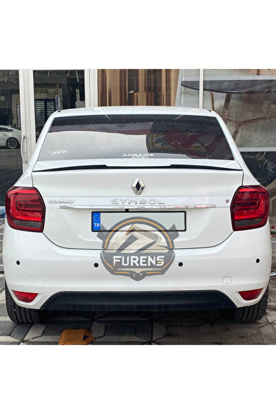 Furens Renault Symbol 2013-2023 Uyumlu Bagaj Üstü Yarasa Spoiler Bagaj Çıtası Piano Black Spoyler