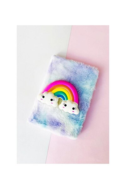 Hediye Vakti Кольоровий веселковий м'який плюшевий блокнот