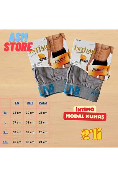 intimo 2-Piece Organic Light Soft and Comfortable Modal Fabric Men's Boxers