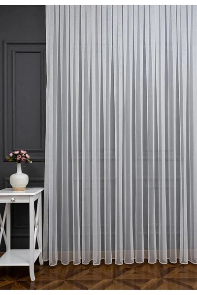 yağmur zebra GREK MODERN - 1/3 Pleated Tulle Curtain Skirt with Lead, Sik Pleated Dir