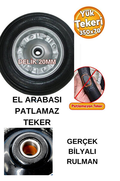 KL HOME Gerçek Rulmanlı El Arabası Yük Arabası Dolma Tekeri