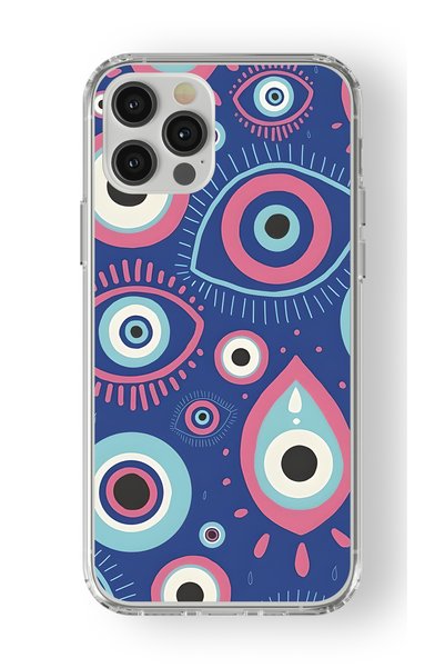 Multitronic حافظة شفافة مطبوعة بتصميم عين الشر متوافقة مع هاتف iPhone 12 Pro Max