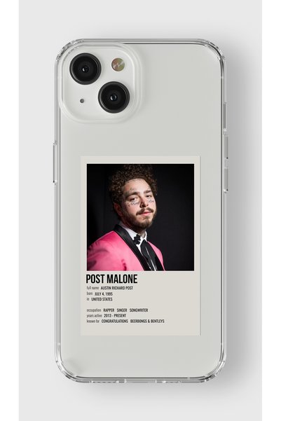 Multitronic حافظة شفافة مطبوعة بتصميم ملصق بسيط متوافق مع هاتف Iphone 15 Plus