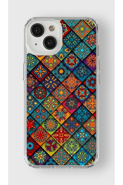 Multitronic حافظة شفافة مطبوعة بتصميم فني متوافق مع هاتف Iphone 15 Plus