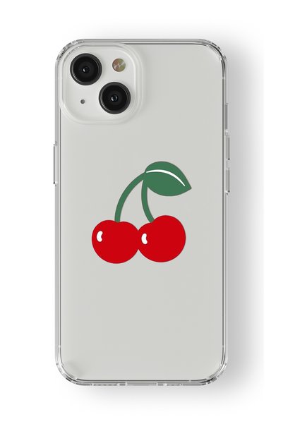 Multitronic حافظة شفافة مطبوعة بتصميم الكرز متوافقة مع هاتف iPhone 15 Plus