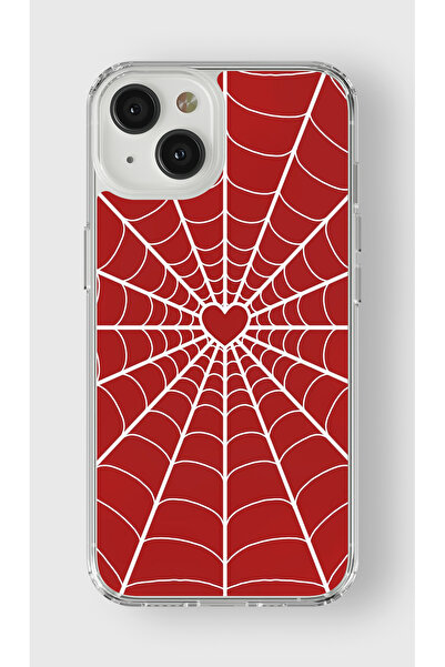 Multitronic حافظة شفافة مطبوعة بتصميم شبكة العنكبوت المتوافقة مع هاتف آيفون 13