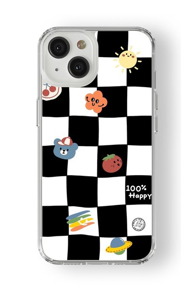 Multitronic iPhone 15 Compatible Happy Sun Design Printed Transparent Case