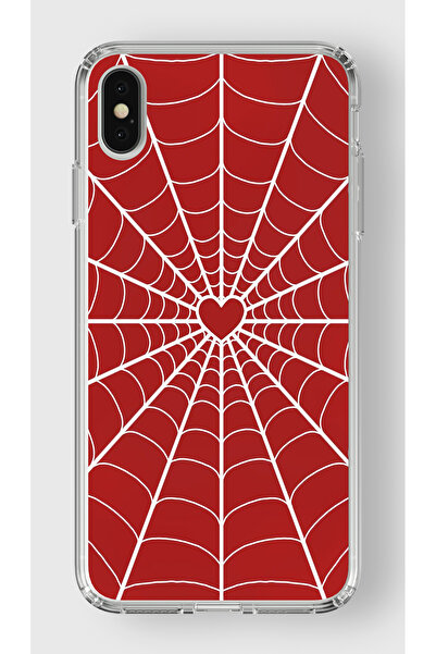 Multitronic حافظة شفافة مطبوعة بتصميم شبكة العنكبوت على شكل قلب متوافقة مع ها...