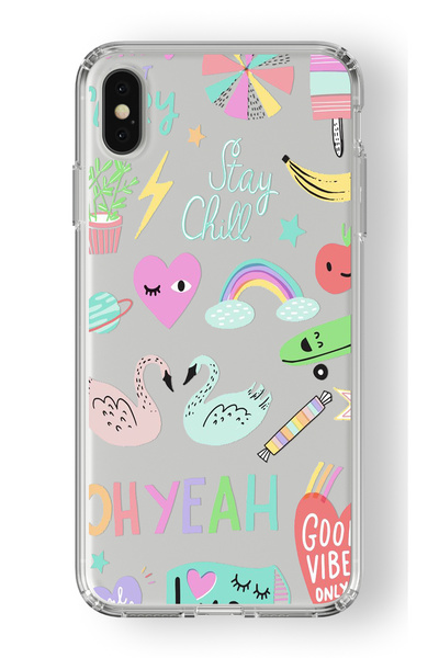 Multitronic iPhone XS Max Compatible Stay Chill Design Printed Transparent Case